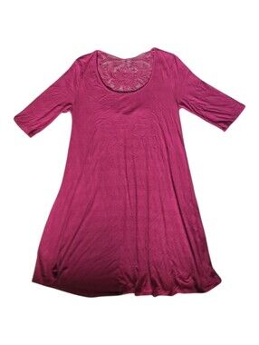 Vanity Magenta Lace-Back Swing Tunic - S